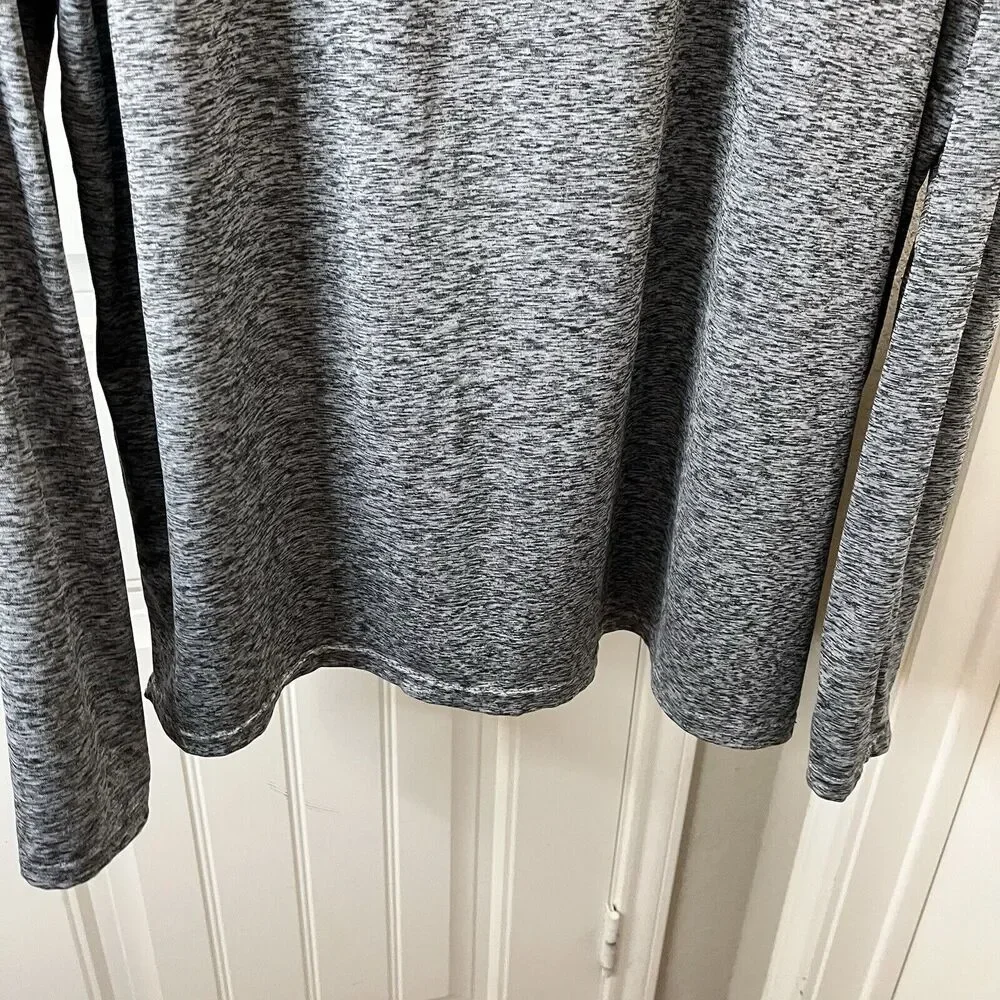 Real Essentials Gray Space Dye Quarter Zip Pullover Long Sleeve Shirt Mens 2XL